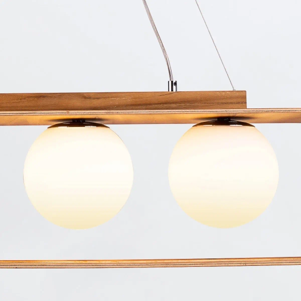 Potrójna lampa wisząca kule Sfera QN-SFERA-3P-TEAK brązowy biały