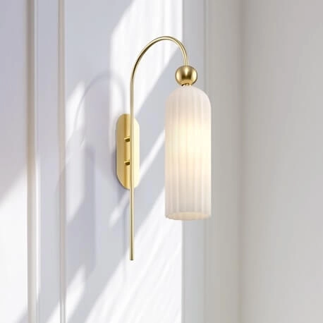 Kinkiet do sypialni Antic MOD302WL-01W szklany klosz biały