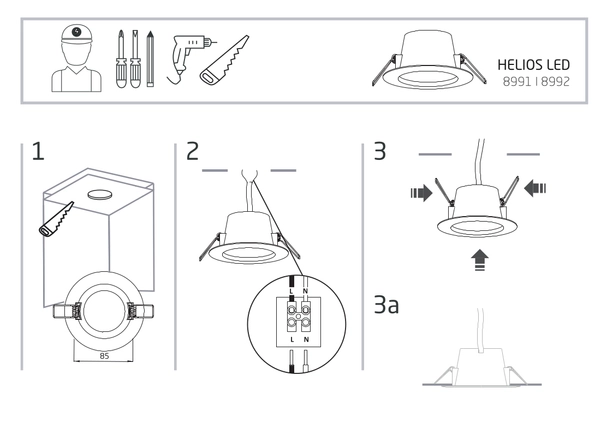 Wpust LAMPA ogrodowa HELIOS 8992 Nowodvorski metalowa OPRAWA stropowa zewnętrzna LED 5W 4000K okrągła outdoor IP44 biała
