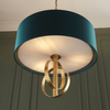 Zwisowa lampa abażurowa L&-195220 Light& morska złoto przecierane