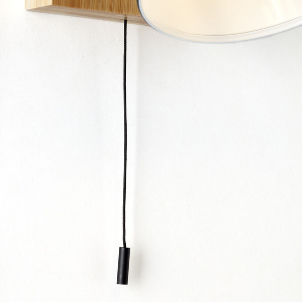 Bambusowa lampka ścienna Celia 99793/06 włącznik czarny