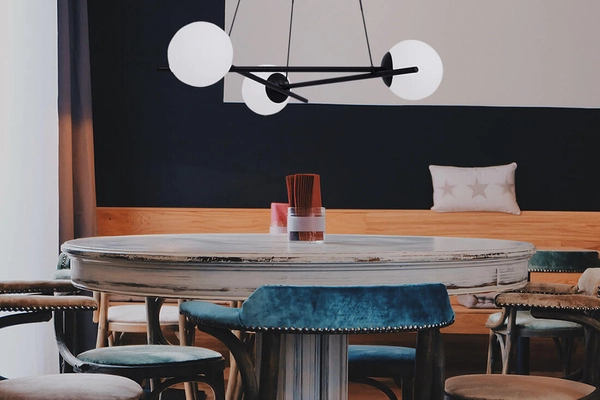 Lampa wisząca Arton K-4966 z kulistymi kloszami biała czarna