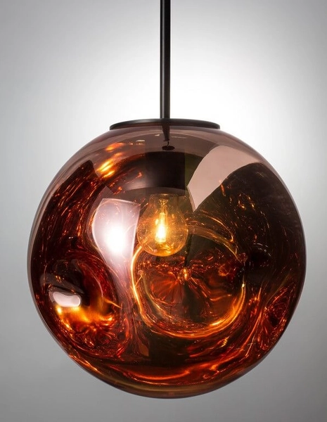 LAMPA wisząca CARORA LE41956 Luces Exclusivas szklana OPRAWA kula ZWIS ball miedziana
