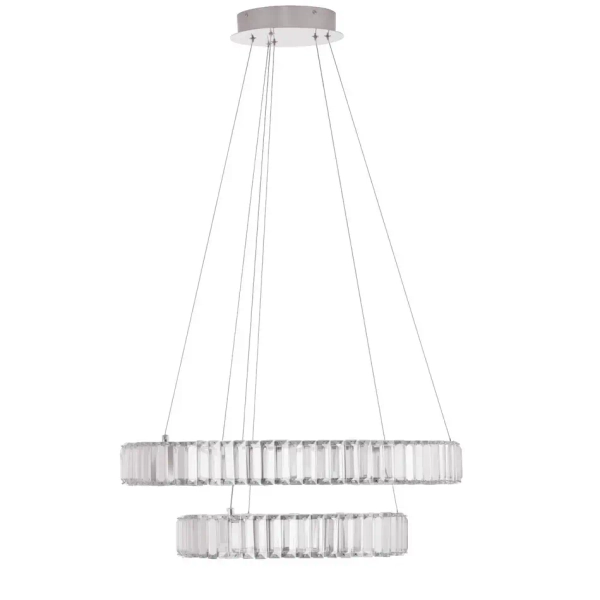 Srebrna lampa wisząca BAUTA LE42917 rings LED 46W do pokoju