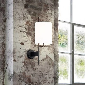 Ścienna lampa TOKYO 50401137 metalowa kinkiet abażurowy biały czarny