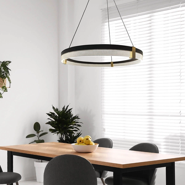 Lampa wisząca Plum LP-0407/1P L BK Triangle LED 32W 3000-6000K czarna