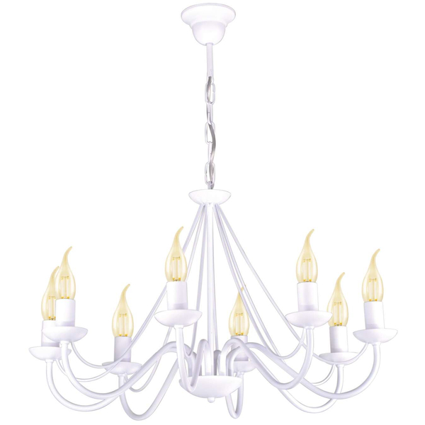 Żyrandol LAMPA wisząca Bartez K-3997 Kaja metalowa OPRAWA pałacowy ZWIS świecznikowy biały