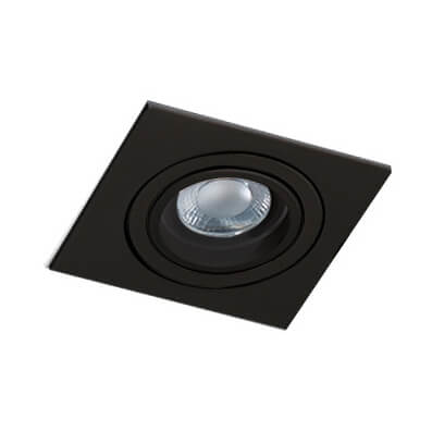 Czarna lampa podtynkowa Caro AZ2434 Azzardo metalowy spot square do pokoju