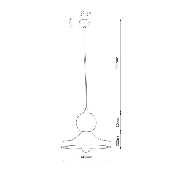 Lampa ceramiczna wisząca Tigali szałwiowa 5245 1xE27 do jadalni