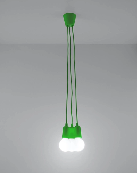 LAMPA wisząca SL.0582 pająk OPRAWKA zwis industrialny przewody kable zielony