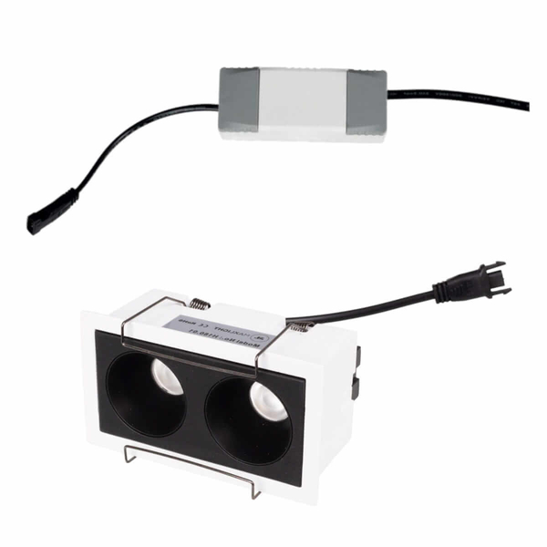 Wpustowa lampa z zasilaczem i modułem LED Modular H180.01 + HM180 2L + HT180 6W ON/OFF Maxlight LED 6W 3000K czarna biała