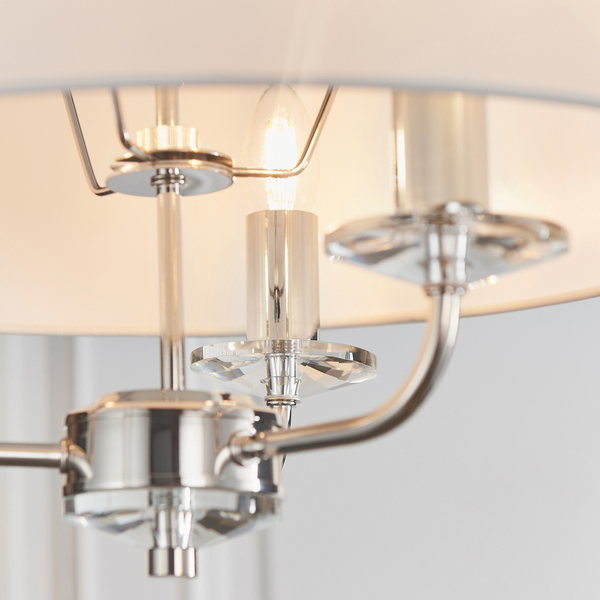 Lampa wisząca z abażurem Nixon 60129 Endon na łańuchu ecru nikiel