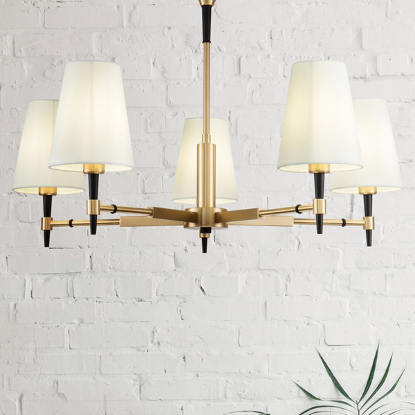 Lampa wisząca z kloszami Zaragoza H001CL-05BS metalowa mosiądz