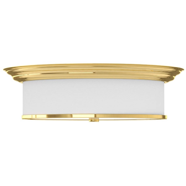 Salonowa lampa sufitowa Famburo okrągły plafon złoty z tkaniny