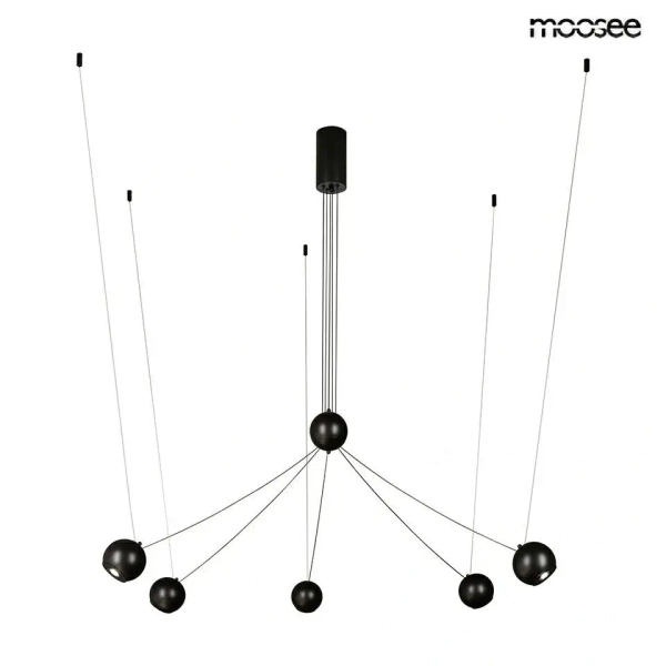 Czarna oprawa wisząca OCTO MSE1501100492 5xLED 17W 3000K pająk