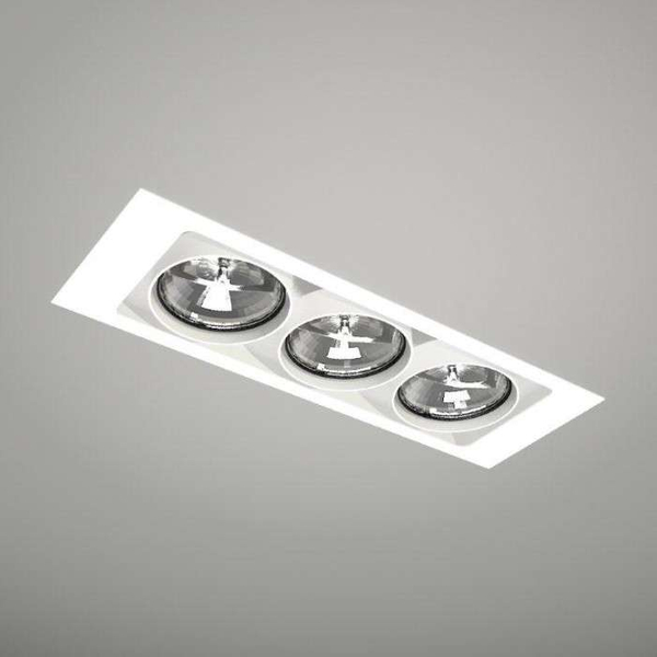 Spot LAMPA sufitowa MUKO 7358 Shilo podtynkowa OPRAWA prostokątna OCZKO do zabudowy WPUST biały