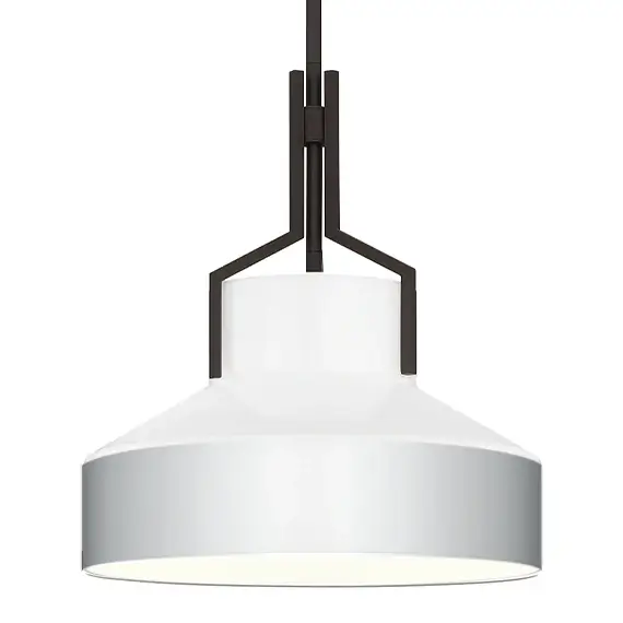 Lampa zwisająca nad wyspę Brecken QZ-BRECKEN-2P-AB-OPAL biała mosiądz
