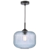 Szklana wisząca lampa Demarius DEM0123 do przedpokoju niebieska czarna