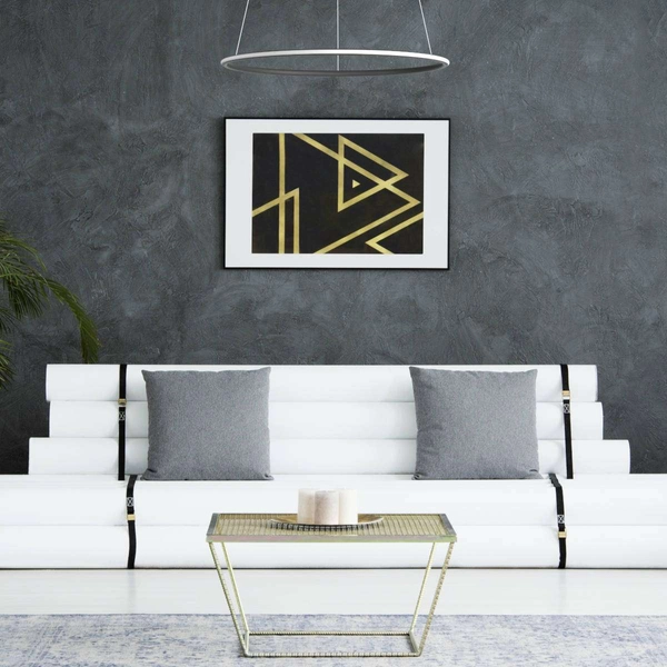 LAMPA wisząca SLIM/000051/3000/B MDECO okrągła OPRAWA metalowy ZWIS 31W 3000K ring czarny