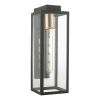 Tarasowa lampa ścienna Naxos NAX1522 szklana prostokątna IP43 czarny