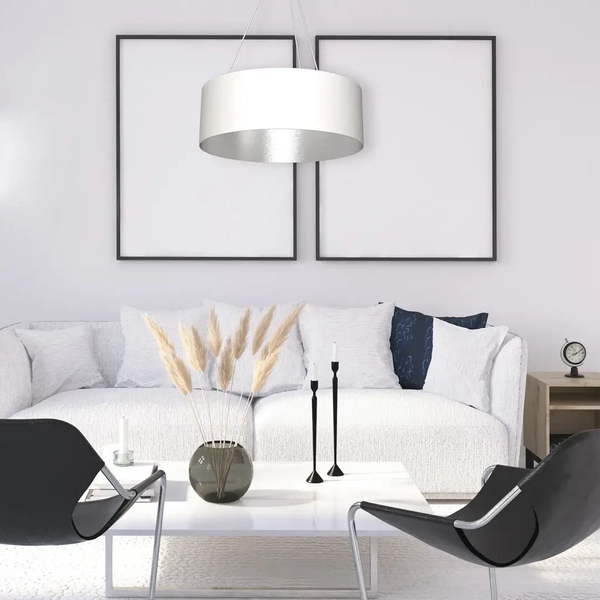 Lampa wisząca ROBIN MLP4482 Milagro zwisowa okrągła biała srebrna