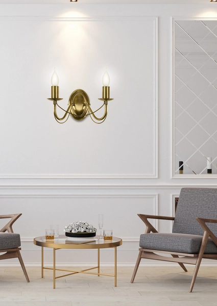 Ścienna lampa klasyczna MUZA 22-69156 metalowa kinkiet pałacowe patyna