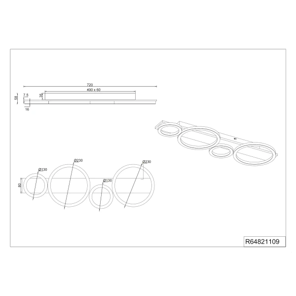Lampa sufitowa LUMOS R64821106 LED 26,5W 4000K na pilota chrom
