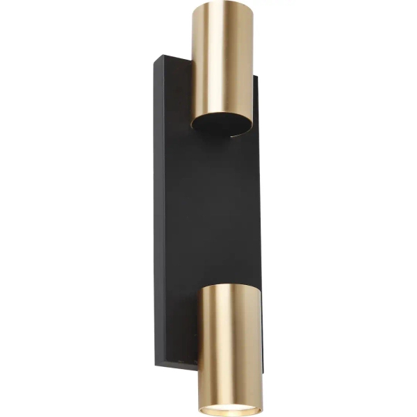 Ścienna lampa do salonu GENESIS ML0380 góra-dół tubki czarne złote