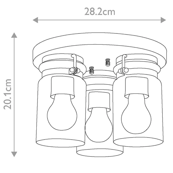 Plafon do przedpokoju Brinley KL-BRINLEY-F-BB Kichler przezroczysty mosiądz