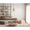 Szklana wisząca lampa Fanda PND-31882-1-GD-AMB bursztynowa