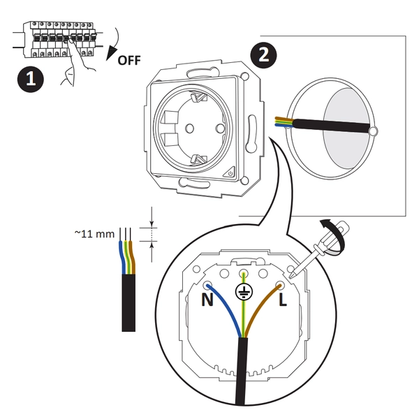 Podtynkowe gniazdko elektryczne Smart Wifi Tuya 315939 białe