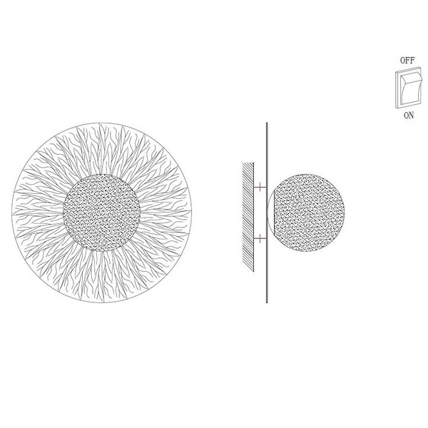 Naścienna lampa do sypialni SUN ST-FB230946-D35 metalowa złota biała