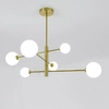Loftowa LAMPA sufitowa DORADO LP-002/6P Light Prestige metalowa OPRAWA szklane kule plafon molekuły złote białe