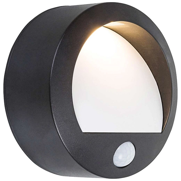 Zewnętrzna LAMPA ścienna AMARILLO 7969 Rabalux okrągła OPRAWA elewacyjna LED 1,5W 3000K KINKIET z czujnikiem ruchu IP44 czarny