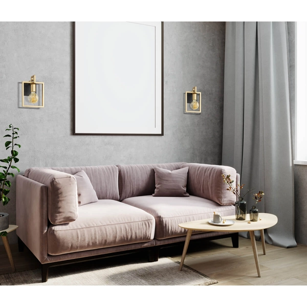 Kinkiet ścienny Primero WL-44003-1-BK-GD kwadratowy złoty