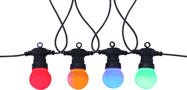 Zewnętrzny łańcuch świetlny z żarówkami 4,5m 10 LED 0,3W multikolor