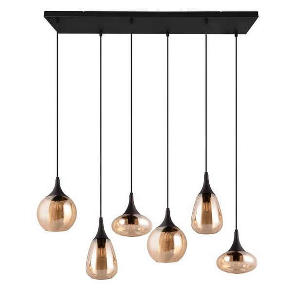 Wielopunktowa lampa zwieszana VESTARI DL613317000 czarna bursztynowa