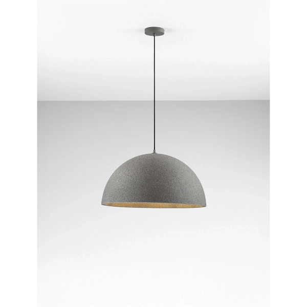 Kopułowa wisząca lampa NAVIRTA LE45343 japandi nad wyspę szara