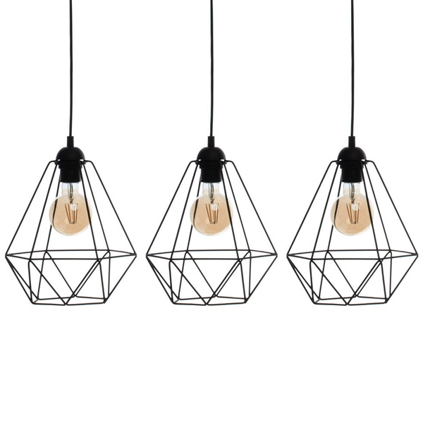 LAMPA wisząca BASKET 7215 Milagro druciana OPRAWA metalowa listwa ZWIS klatki loft czarne