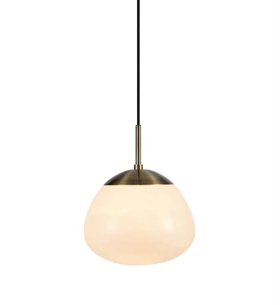 Wisząca lampa sypialniana Rise szklana nad łóżko czarna biała