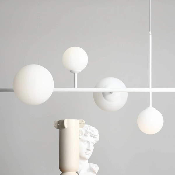Wisząca lampa nowoczesna DIONE 1092K Aldex modernistyczny żyrandol biały