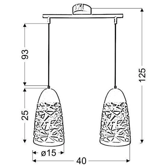 LAMPA wisząca SABRIN 32-54869 Candellux metalowa OPRAWA ażurowy zwis biały