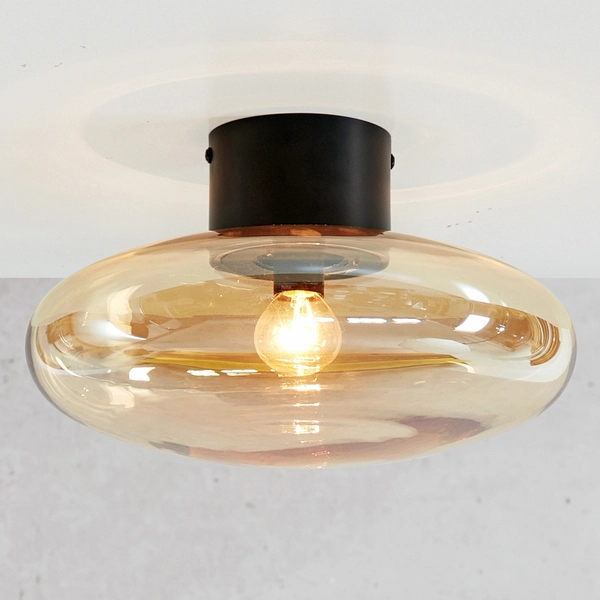 Kinkiet ściemnialny Locus 108539 Markslojd owalny szklany bursztynowy