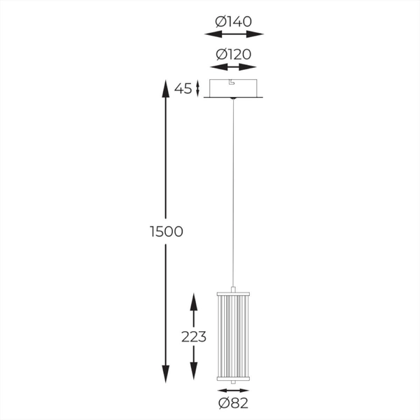 Zwisająca lampa Cally MD3147-1A-3GT Zumaline LED 7W 3000-6000K złoty