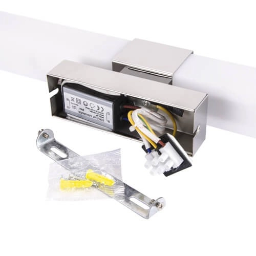 Kinkiet LAMPA ścienna SALSA 03842 Ideus Kinkiet LAMPA ścienna metalowa OPRAWA listwa LED 8W 4000K do łazienki IP44 chrom