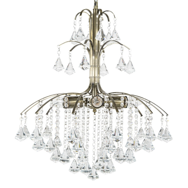 LAMPA wisząca 6246/6 21QG + TR Elem pałacowa OPRAWA crystal glamour zwis mosiądz przezroczysty