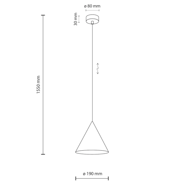 Trójkątna lampa zwieszana CONO 10072 nad stół beżowy