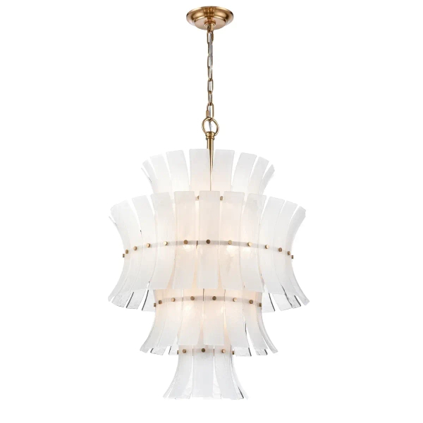 Wisząca lampa Lancaster P13449BR do jadalni szklana mosiądz