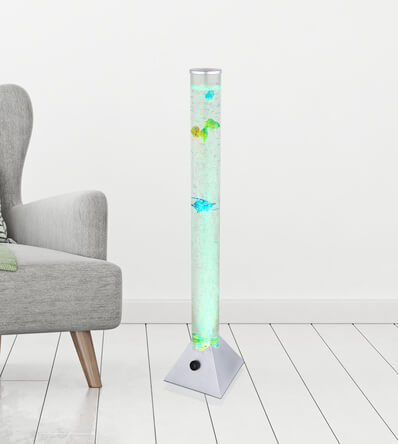 Podłogowa lampa stojąca Mendoza 5 rybek LED RGB 0,06W srebrna