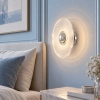 Szklany kinkiet ścienny Helios ST-X007W chrom okrągły LED 1x3W 3000K disc